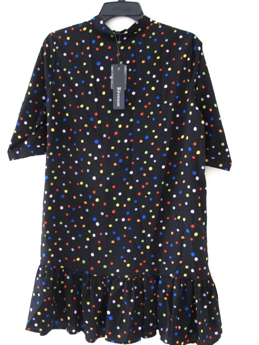 REVEUSE MINI dress Polka dots MULTICOLOR & BLACK  Style DT2118